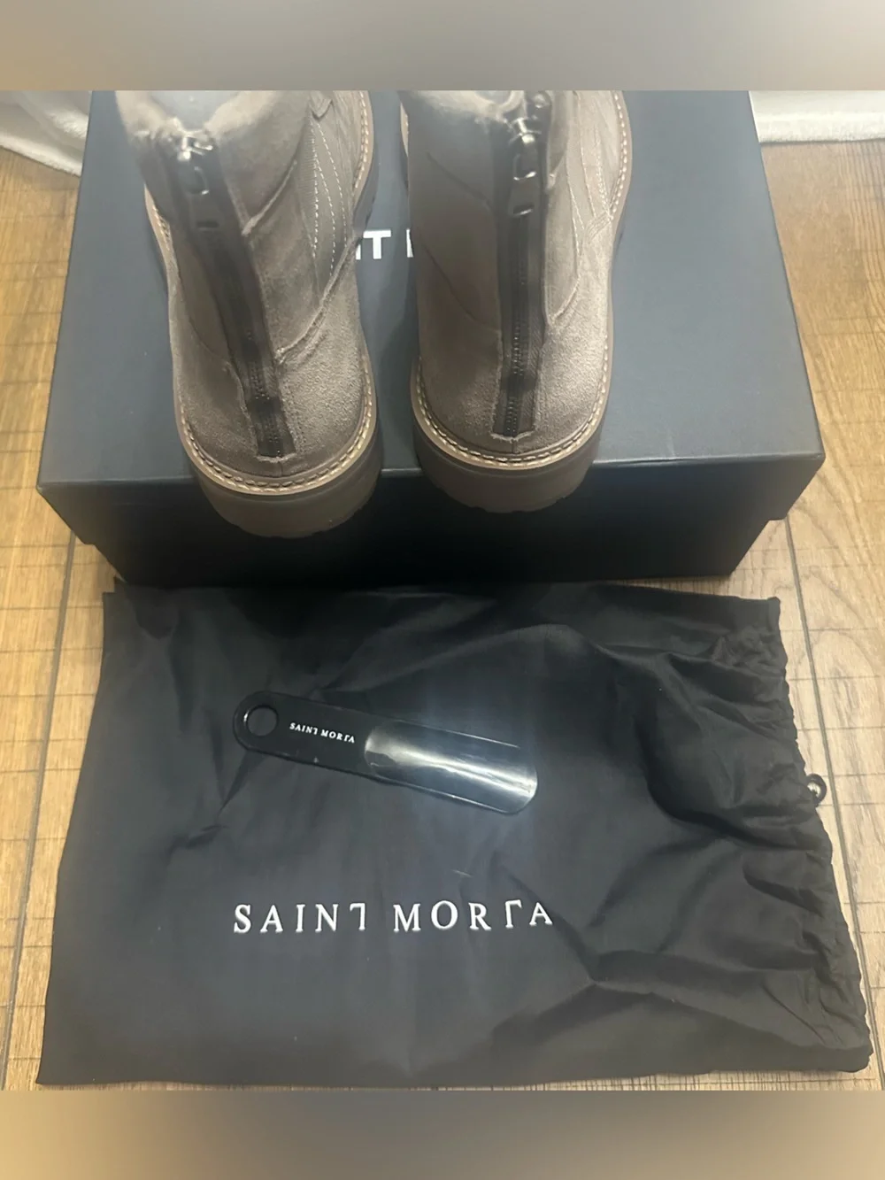 Men\'s Taupe Suede Lace-Up Combat Boots NIB Size 12 Saint Morta Saint Morta | Shoes | Mens Taupe Suede Laceup Combat Boots  main image 4